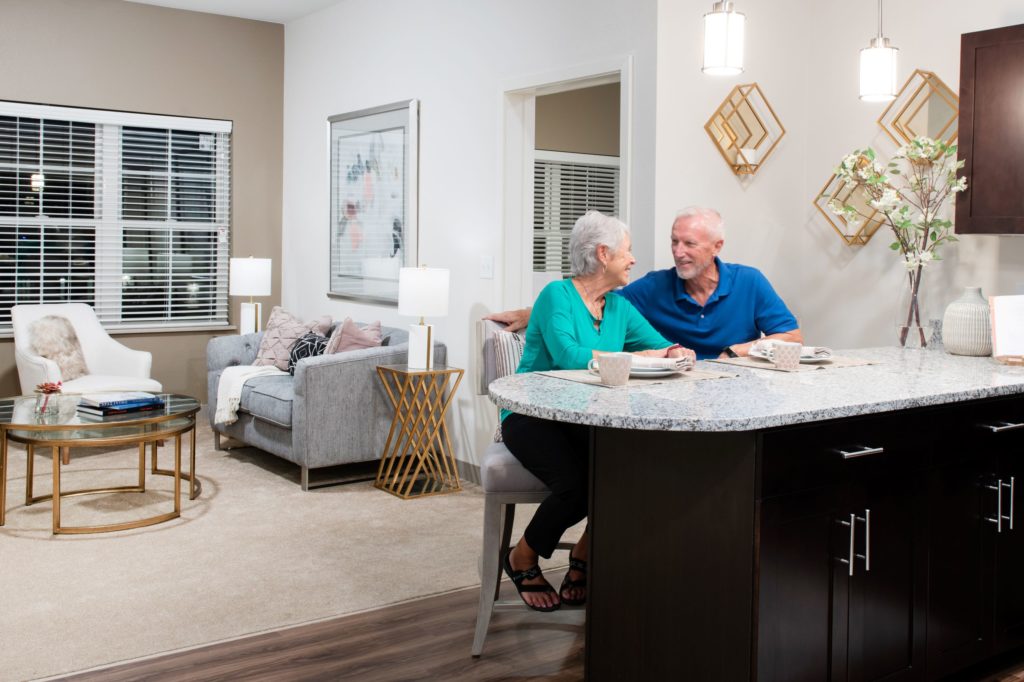 independent living apartment in use by senior couple