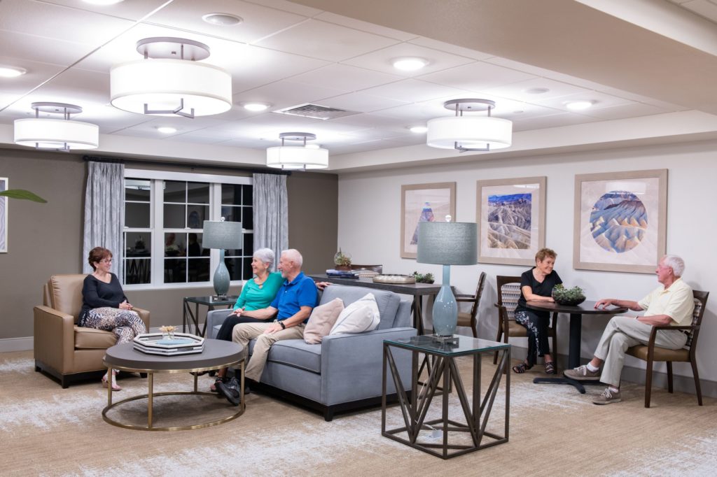 modern common area in use by several seniors